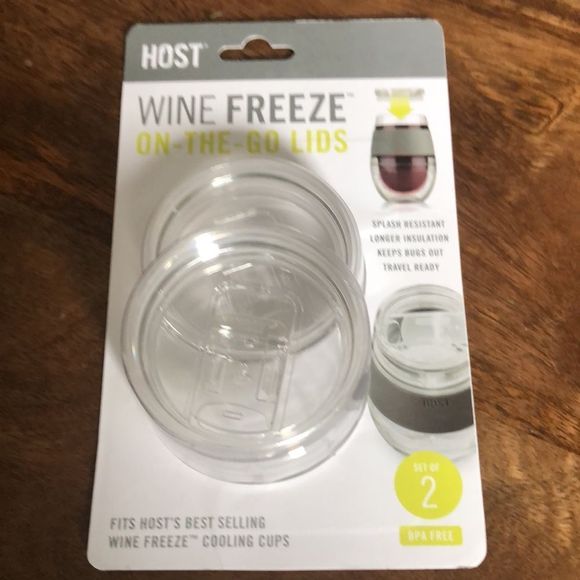 HOST Wine Freeze Replacement Lids for Tumblers - Set of 2 Clear-factory sealed - Picture 2 of 5